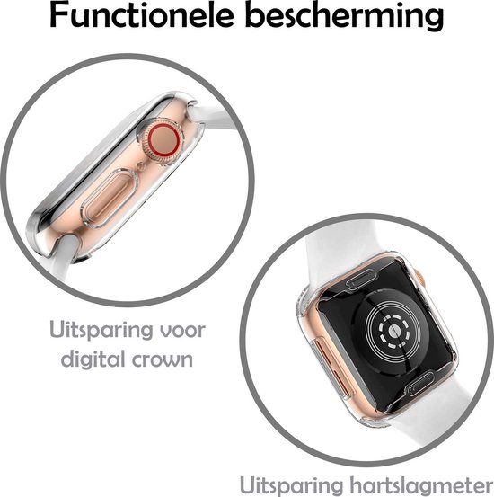 Siliconen Hoesje Geschikt voor Apple Watch Series 8 41mm Hoes Case - Hoes Geschikt voor Apple Watch Series 8 41mm Case - Transparant - 2 Stuks