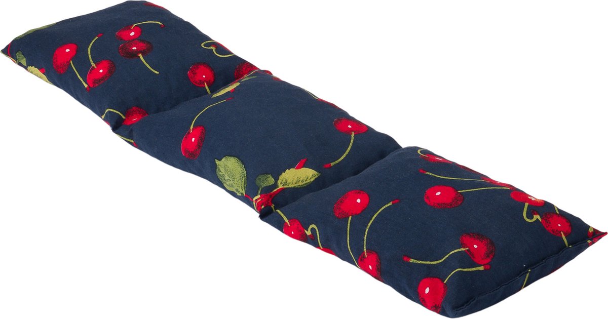 Goedkoopste Kersenpitkussen Langwerpig Cervico - 52 x 13cm - Blauw met Kersen