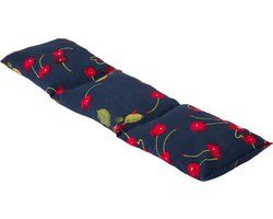 Kersenpitkussen Langwerpig Cervico - 52 x 13cm - Blauw met Kersen