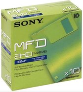 Diskettes 3,5"" 1,44 Mb PC geformateerd zwart 10 stuks (Sony)