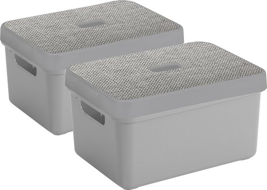 BranQ - Home essential Schoenendoos Shoe Box met ventilatiegaten en deksel kunststof, 8 l, set van 3 stuks