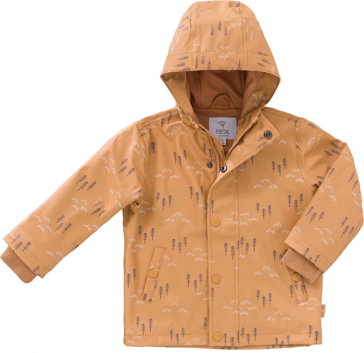 Fresk Regenjas voor Kinderen 4 jaar Ritssluiting Reflectoren Kinderjas met Capuchon Waterdichte Jas Ademend Bionic Finish Woods Spruce