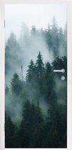 Deursticker Mist - Bomen - Bos - 90x215 cm - Deurposter