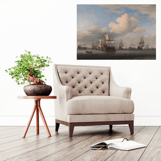 Schilderij / Poster Veroverde Engelse schepen na de Vierdaagse Zeeslag - Willem van de Velde (II)