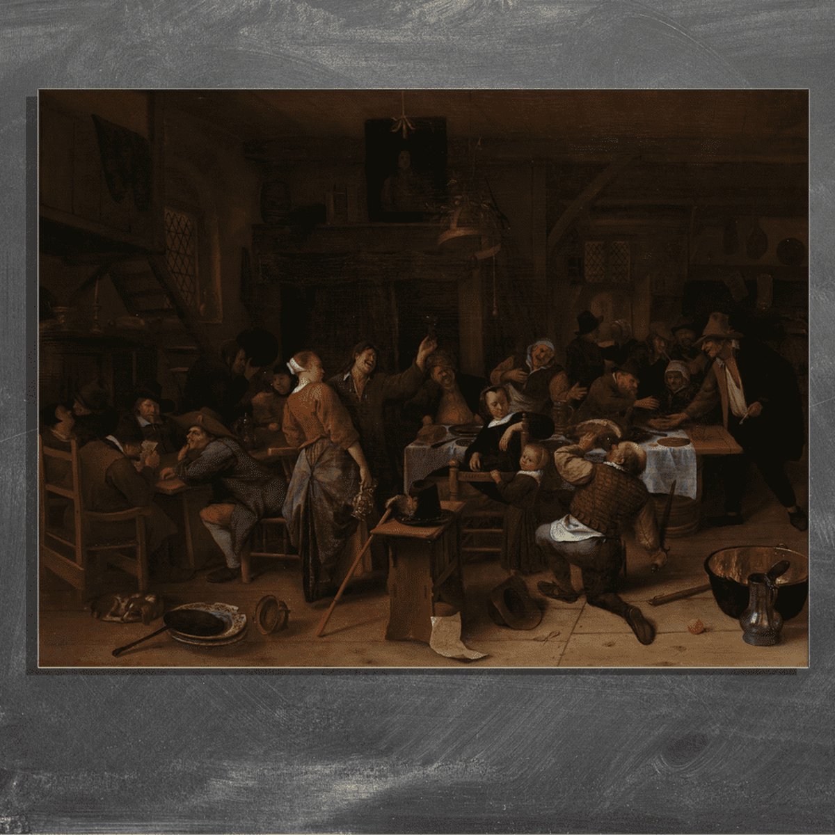 Wanddecoratie / Schilderij / Poster / Doek / Schilderstuk / Muurdecoratie / Fotokunst / Tafereel Prinsjesdag - Jan Havicksz. Steen gedrukt op Forex