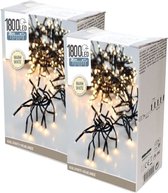 Kerstverlichting - Lichtsnoer - 2 stuks - 1800 LED's - Lengte: 36 meter - Warm wit
