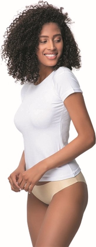 DONEX- Chemise manches courtes femme Katoen-1 pack-Maillot de corps femme-Cadeau femme-Blanc-L