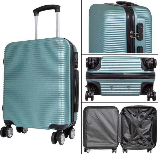 Reiskoffer - Koffer met TSA slot - Reis koffer op wielen - Stevig ABS - 66 Liter Malaga - Turqoise Groen - Travelsuitcase - M