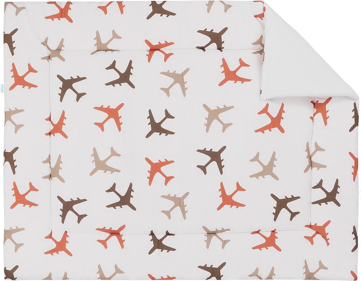 BINK Bedding Boxkleed Planes choco (tweeling) 71 x 122 cm