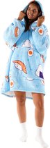 Noony Sushi oversized hoodie deken - Plaids met mouwen - Fleece deken met mouwen - Ultrazachte binnenkant - Hoodie blanket - One size fits all