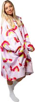 Rainbow oversized hoodie deken - plaids met mouwen - fleece deken met mouwen - ultrazachte binnenkant - hoodie blanket - snuggie - one size fits all