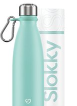 Slokky - Pastel Green Thermosfles & Karabijnhaak - 500ml