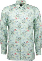 OLYMP Modern Fit overhemd - groen bloem dessin - Strijkvrij - Boordmaat: 39