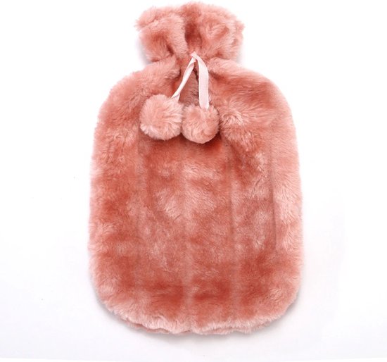 Kruikhoes - Losse Hoes Kruik - Kruikzak - Winterhoes Kruik - Fluffy - Fleece hoes - 2 Liter - Roze