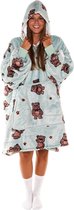 Noony Beary oversized hoodie deken - plaids met mouwen - fleece deken met mouwen - ultrazachte binnenkant - hoodie blanket - one size fits all