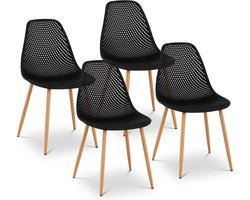 Fromm & Starck - Stoel - set van 4 - tot 150 kg - zitting 52 x 46.5 cm - zwart