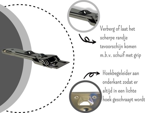 Knaak Kookplaat Krabber - Voor Keramische & Inductieplaten - RVS - Inclusief 5 Reservemesjes