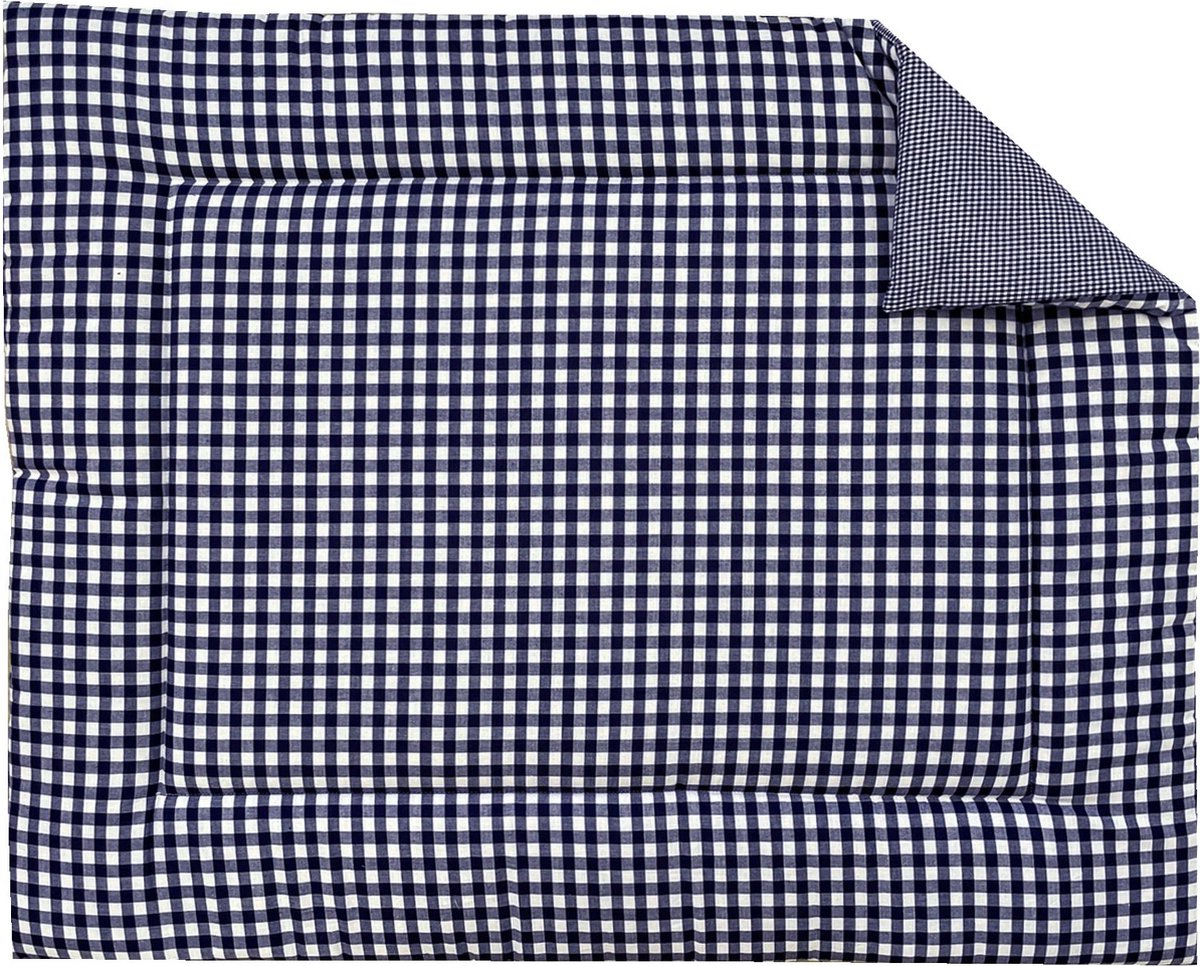 BINK Bedding Boxkleed BB ruit marine (tweeling) 71 x 122 cm - boerenbont blauw