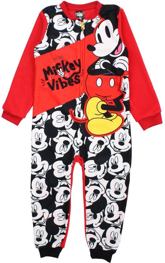 Combinaison Mickey Mouse - taille 92/98 - Pyjama Disney Mickey - rouge avec  noir | bol