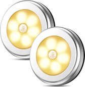 Éclairage d'armoire Lampe LED sans fil avec détecteur de mouvement - Lot de 3 lampes LED pour armoire - Détecteur de mouvement - Batterie - Éclairage de cuisine - Wit chaud