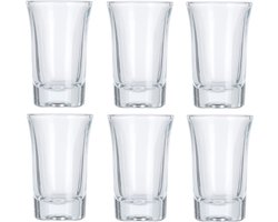 Excellent Houseware Shotglazen/borrelglaasjes - 6x stuks - glas - transparant - 40 ml