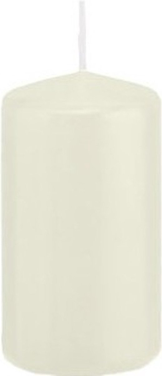 Trend Candles Cilinderkaars/stompkaars - ivoorwit - 5 x 10 cm - 23 branduren - met brandvertragende folie