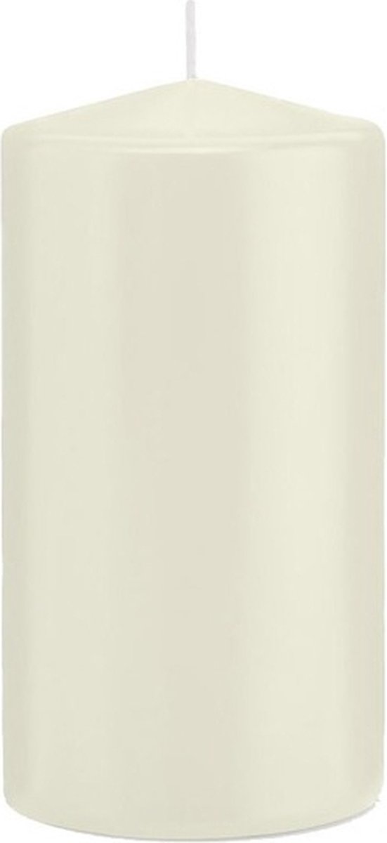 Trend Candles Cilinderkaars/stompkaars - ivoorwit - 8 x 15 cm - 69 branduren - horeca kaarsen