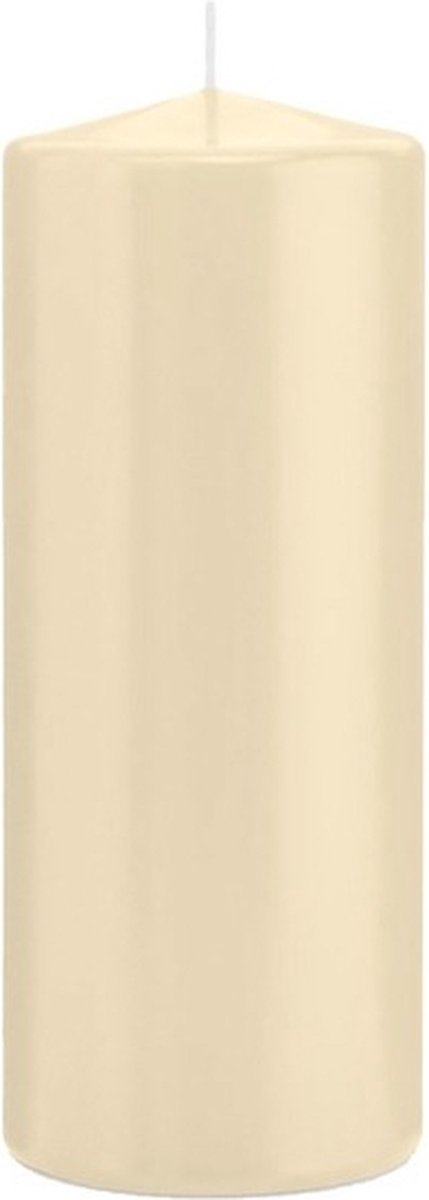 Trend Candles Cilinderkaars/stompkaars - cremewit - 8 x 20 cm - 119 branduren - horeca kaarsen