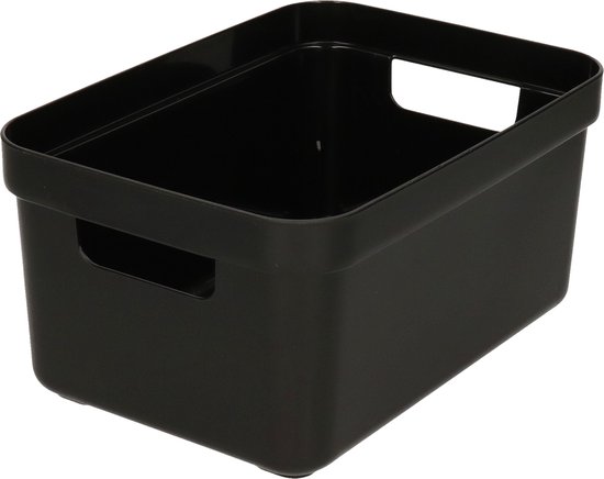 BERGLAND Storage Boxes, Pack of 50, Black, Size 2 (15.5 x 10 x 7 cm), Polypropylene