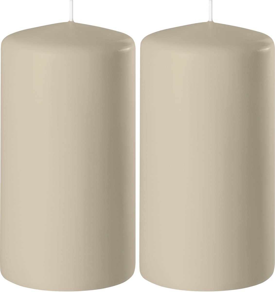 Enlightening Candles Cilinderkaars/stompkaars - 2x - beige - D6 x H10 cm - 36 branduren - Dikke kaarsen - Voor kandelaar of plateau