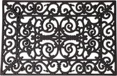 Esschert Design Deurmat - Rubber - schoonloopmat - zwart - klassieke print - 60 x 40 cm - Deurmatten