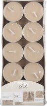 Geurtheelichtjes - 10x stuks - cederhout - beige - was - 3,5 uur - kruidig