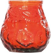 8x Oranje mini lowboy tafelkaarsen 7 cm 17 branduren - Kaars in glazen houder - Horeca/tafel/bistro kaarsen - Tafeldecoratie - Tuinkaarsen