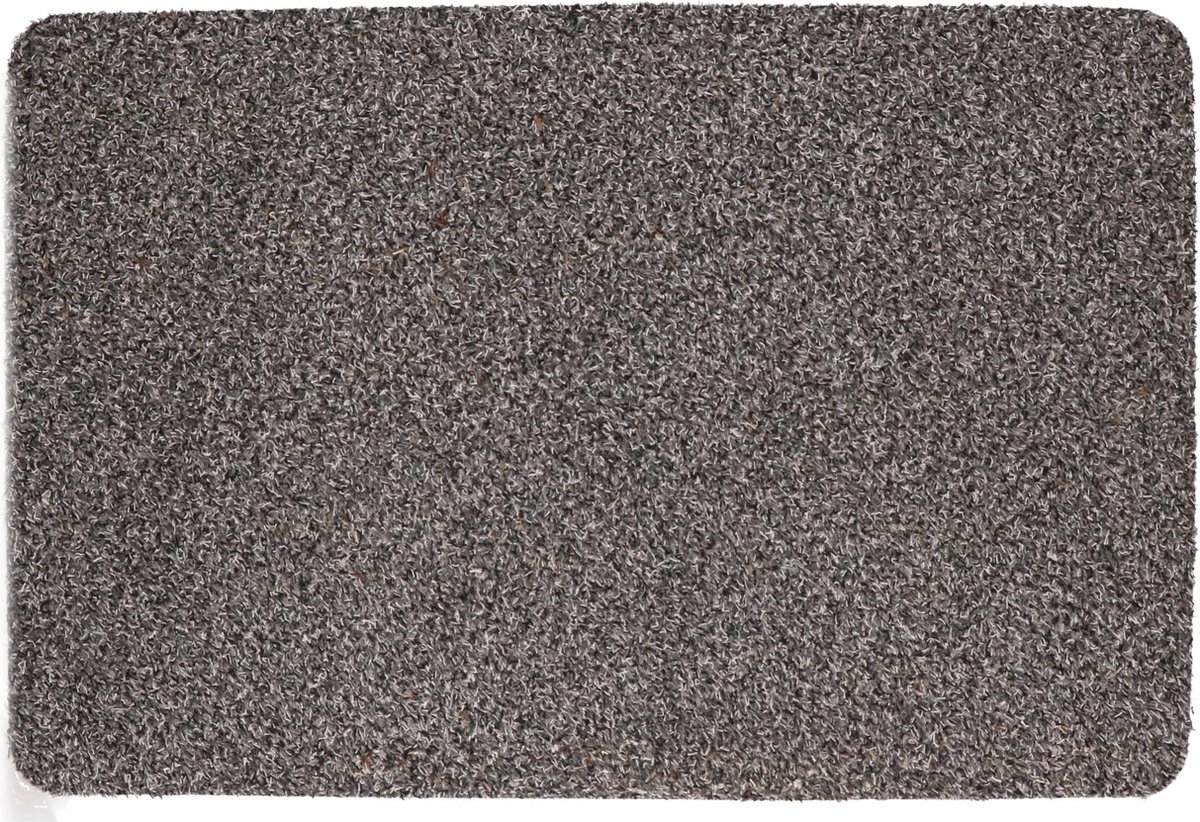 Anti slip deurmat/schoonloopmat pvc grijs 60 x 40 cm voor binnen - Droogloopmatten - Extra absorberend
