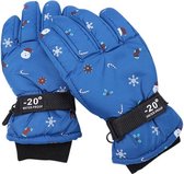 Ski Handschoenen voor Kinderen - Kerst Patroon – Blauw