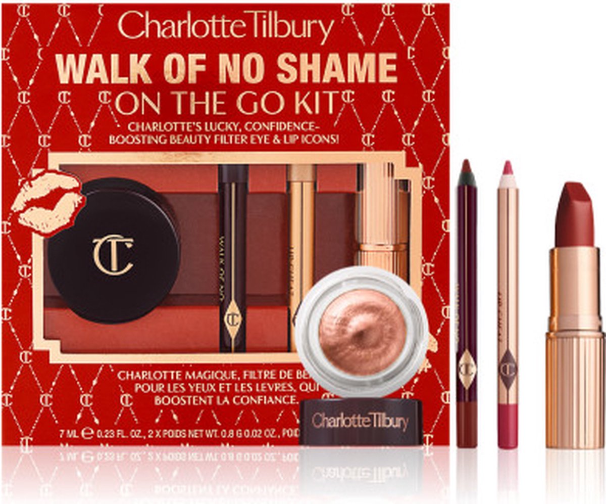 Charlotte Tilbury Walk Of No Shame On The Go Kit - Limited Edition make-up set - Make-upgeschenkset - Giftset - Cadeau Tip | Cadeau tip! Liefdes Cadeau Vrouw – Valentijn Cadeautje Vrouw – Valentijn kusjes – Liefde