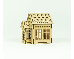 Houten Kerstdorp • Kersthuis Nr.10 • Bouwpakket • Bouw je eigen Kerstdorp