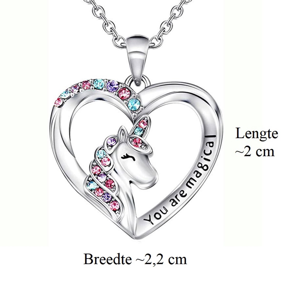 Collier Licorne Tu es Magique - Collier Enfant - Fille - Couleur argent