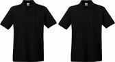 2-Pack maat XL zwart poloshirt premium van katoen voor heren - katoen - 180 grams - polo t-shirts