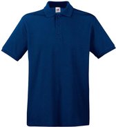 Fruit of the Loom poloshirt premium - navy blauw - heren - katoen - 180 grams L