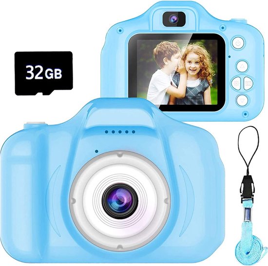 Meetbaar mechanisch speer HD Digitale Camera voor Kinderen - Inclusief 32 GB SD-Kaart – Blauw | bol .com