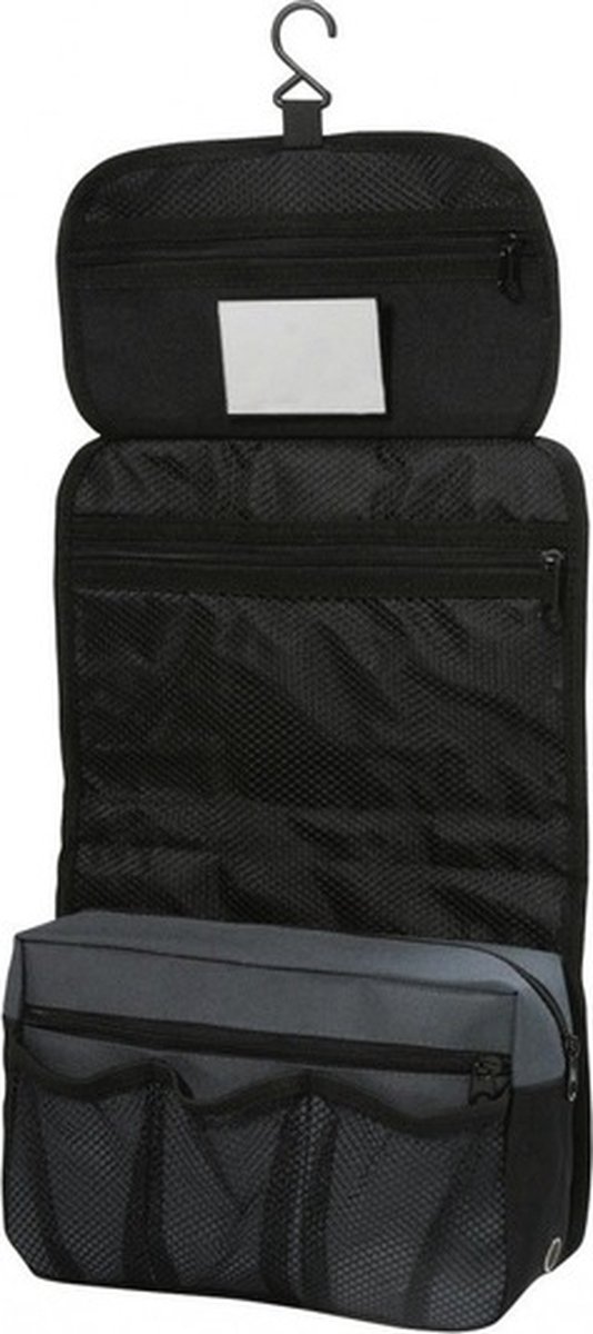 Shugon Toilettas Hangend - ritssluiting - meerdere vakken - ophanghaak - 27 x 17 cm - zwart