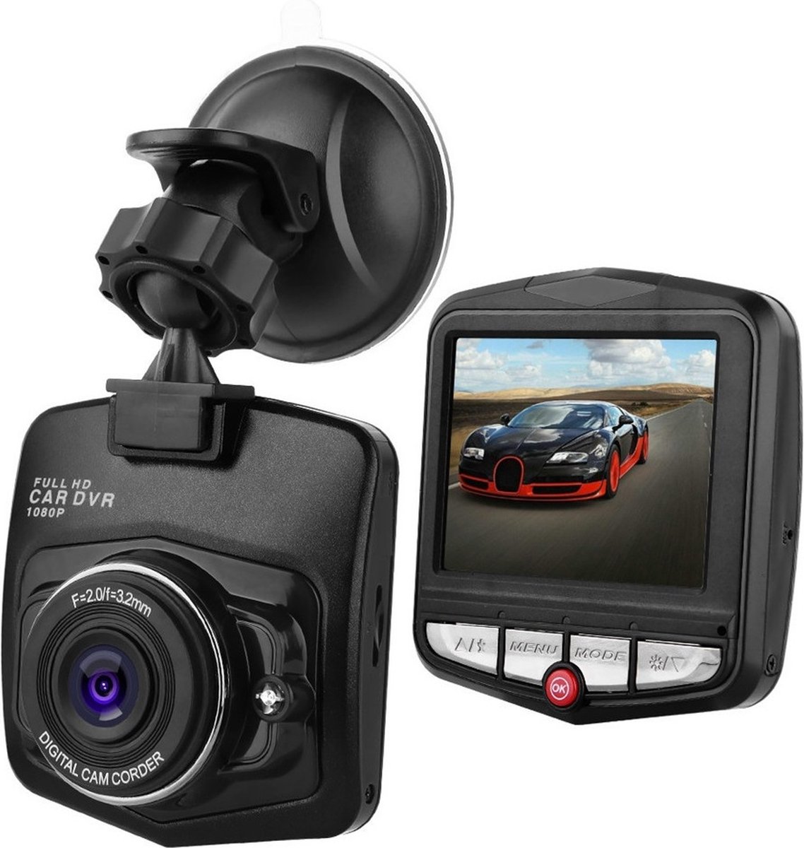 FHD Dashcam - dashcam voor in de auto - met gratis sd kaart 32gb - Xd Xtreme - veilig onderweg - auto accessoires - 1080P - zwart