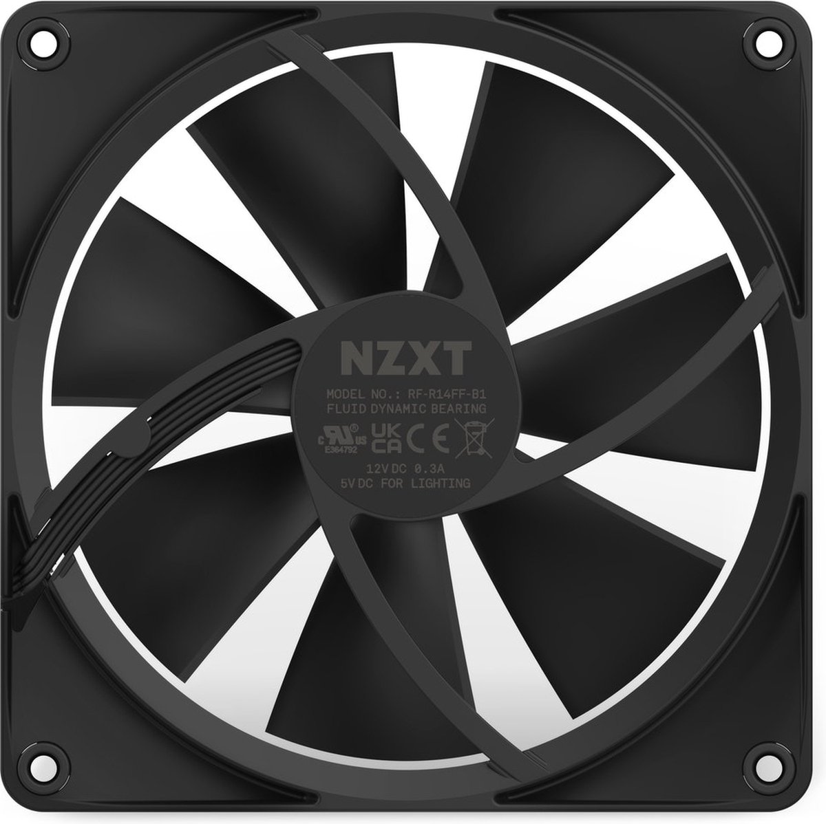 NZXT F140RGB - Ventilator - 140 mm - RGB - zwart