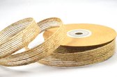Jute Band Lint 25mm (2,5cm) | Luxe Weefband | Eco Friendly | Naturel Burlap Ribbon | Beige Licht Bruin | Effen Geweven Lint | Kerstlint | Stoffen Lint | Cadeaulint | Decoratielint | Rol: 10 Meter
