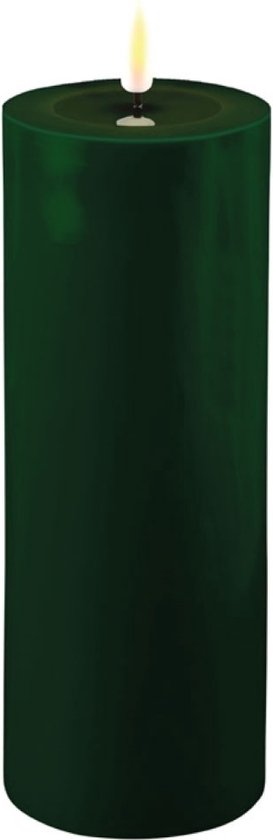 Deluxe Homeart - Led Kaars Donker Groen 7,5 x 20 cm