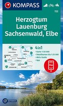 KOMPASS WK 722 Wandelkaart Herzogtum Lauenburg, Sachsenwald, Elbe 1:50.000