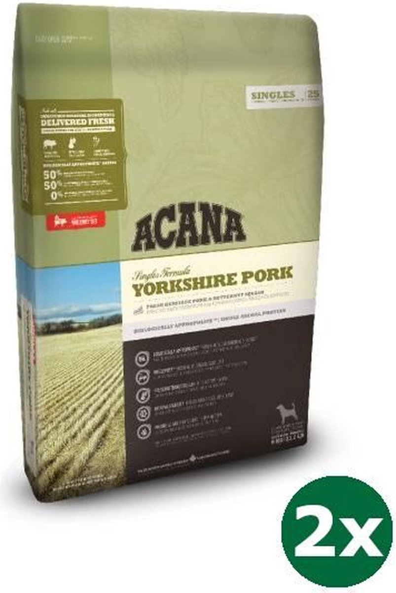 2x6 kg Acana singles yorkshire pork hondenvoer