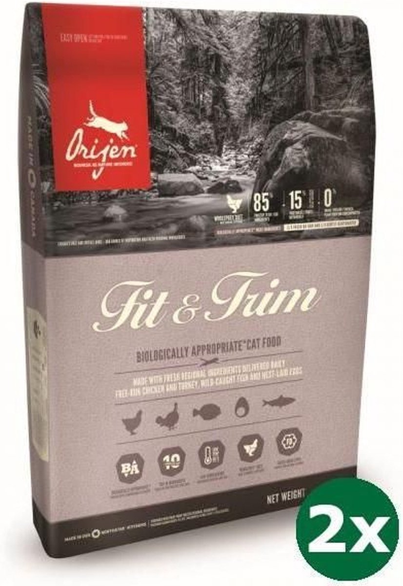 Orijen cat whole prey fit & trim kattenvoer 2x 5,4 kg