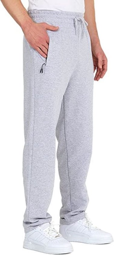 Comeor Sweatpants hommes avec fermeture éclair - Grijs - 3XL - Pantalon d'entraînement pour hommes avec fermeture éclair - Pantalon de sport long